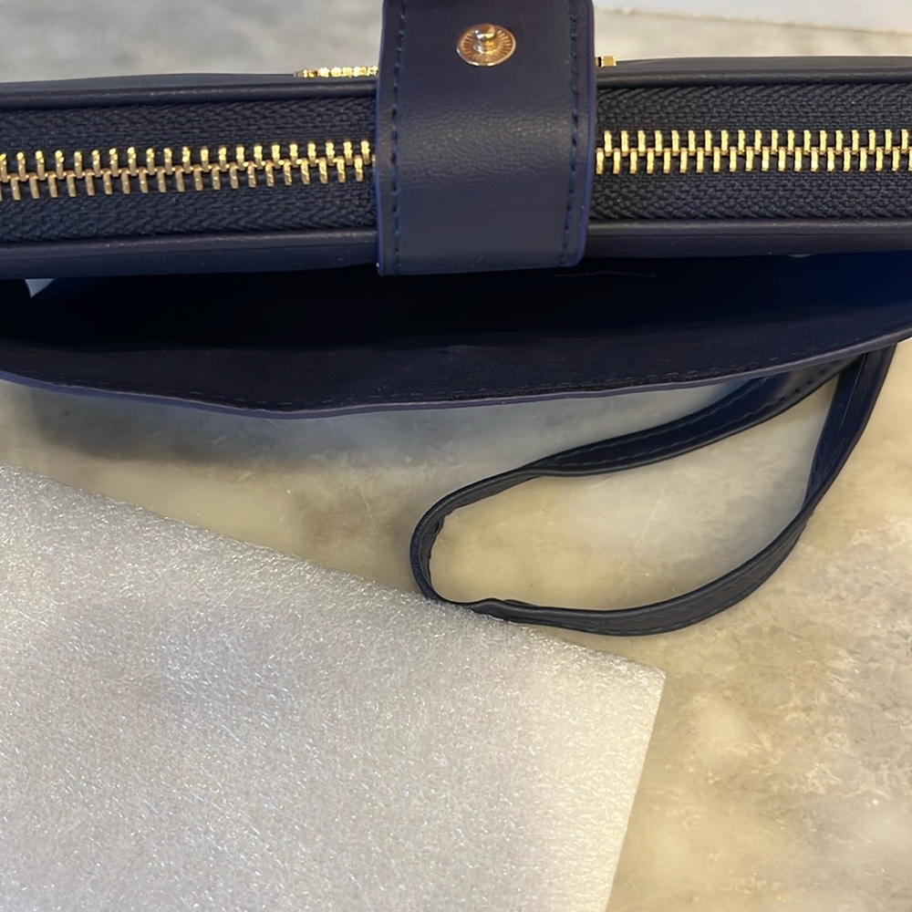 NWT Badgley Mischka Navy Blue Allover Purse Long Wallet Vegan Leather - Picture 6 of 15